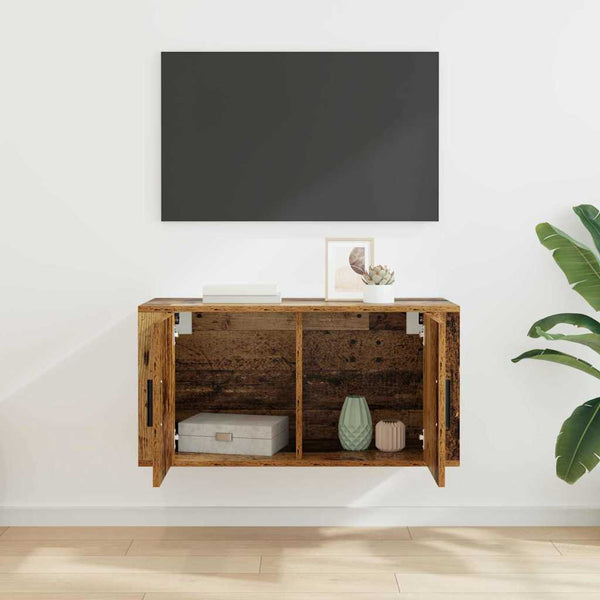 Seinäasennettava TV-kaappi Vanha puu 80 x 34.5 x 40 cm