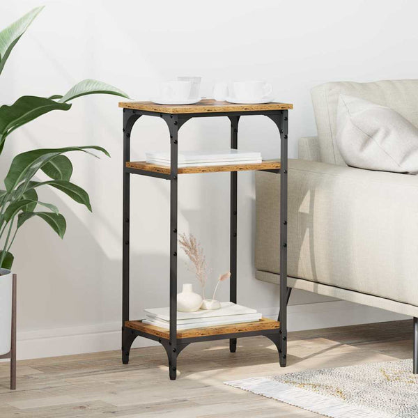 Sivupöytä hyllyllä Vanha Puu 40 x 30 x 75 cm Tekninen puu