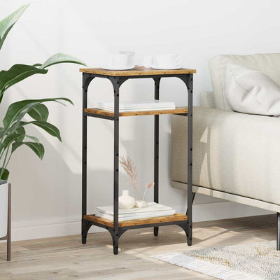 Sivupöytä hyllyllä Vanha puu 40 x 30 x 75 cm Tekninen puu