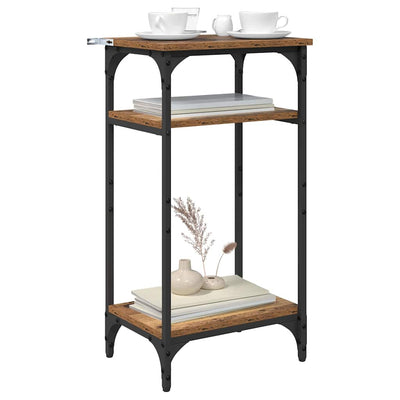 Sivupöytä hyllyllä Vanha puu 40 x 30 x 75 cm Tekninen puu