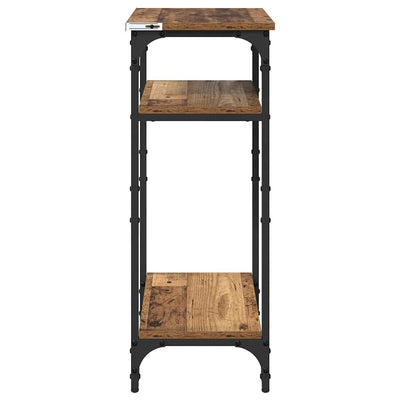 Sivupöytä hyllyllä Vanha puu 40 x 30 x 75 cm Tekninen puu