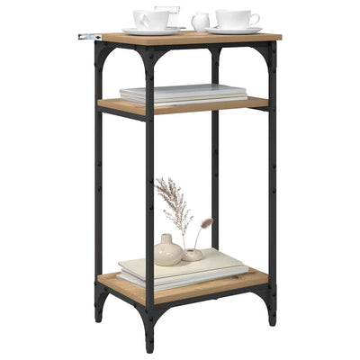 Sivupöytä hyllyllä artesaani tammi 40 x 30 x 75 cm Tekninen puu