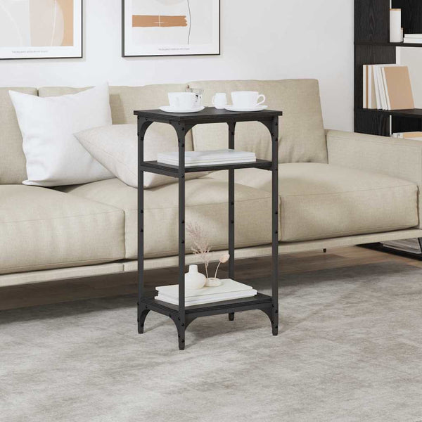 Sivupöytä hyllyllä Musta tammi. 40 x 30 x 75 cm Tekninen puu