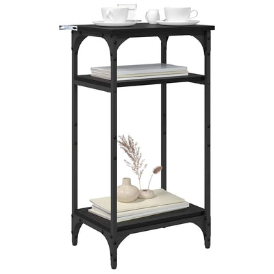 Sivupöytä hyllyllä Musta tammi 40 x 30 x 75 cm Tekninen puu