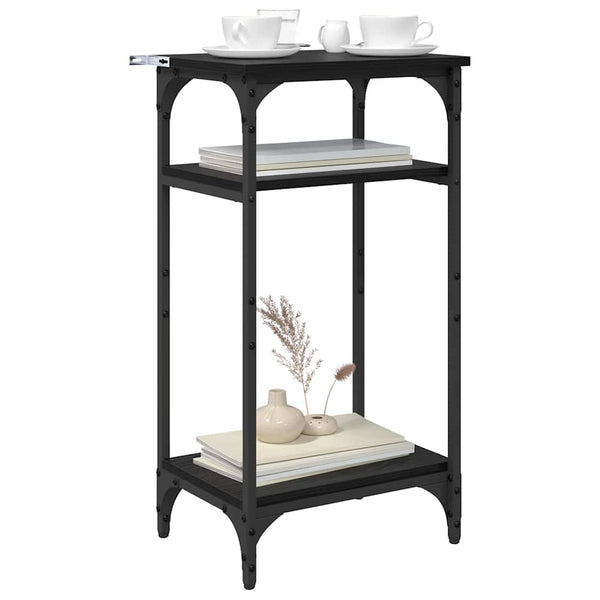 Sivupöytä hyllyllä Musta tammi. 40 x 30 x 75 cm Tekninen puu