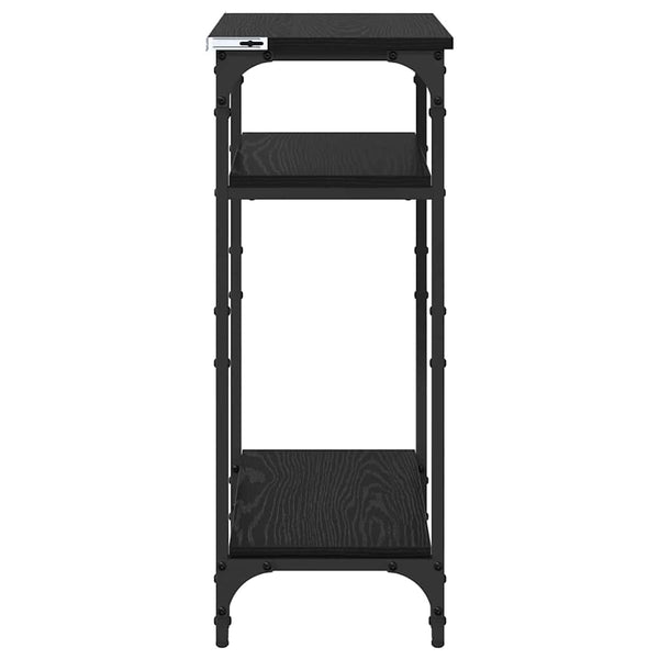 Sivupöytä hyllyllä Musta tammi. 40 x 30 x 75 cm Tekninen puu