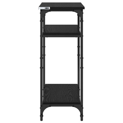 Sivupöytä hyllyllä Musta tammi 40 x 30 x 75 cm Tekninen puu