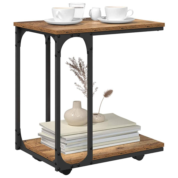 Sivupöytä hyllyllä Vanha puu 50 x 35 x 55.5 cm Tekninen puu