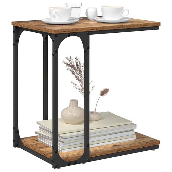 Sivupöytä hyllyllä Vanha puu 50 x 35 x 52 cm Tekninen puu