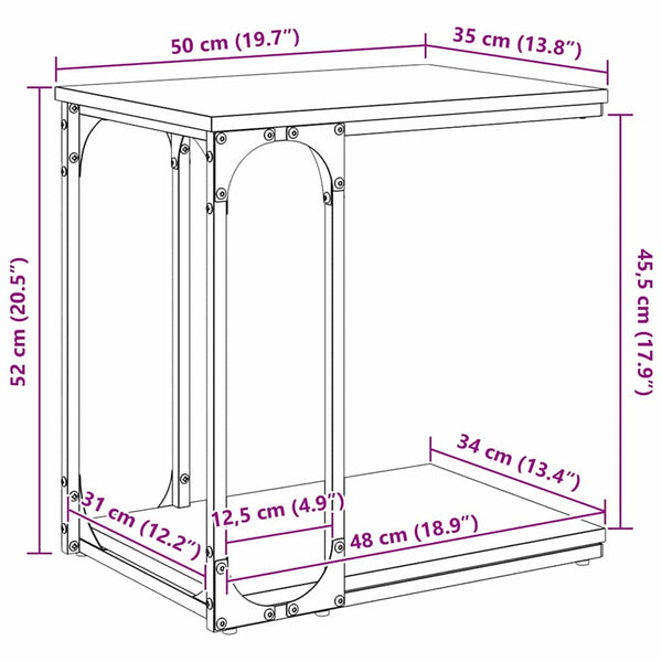 Sivupöytä hyllyllä Artisan tammi 50 x 35 x 52 cm Tekninen puu