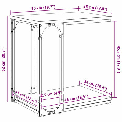 Sivupöytä hyllyllä artesaani tammi 50 x 35 x 52 cm Tekninen puu