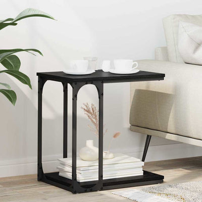 Sivupöytä hyllyllä Musta tammi 50 x 35 x 52 cm Tekninen puu