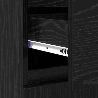 Sivupöytä laatikon kanssa Musta tammi. 60 x 35 x 70 cm