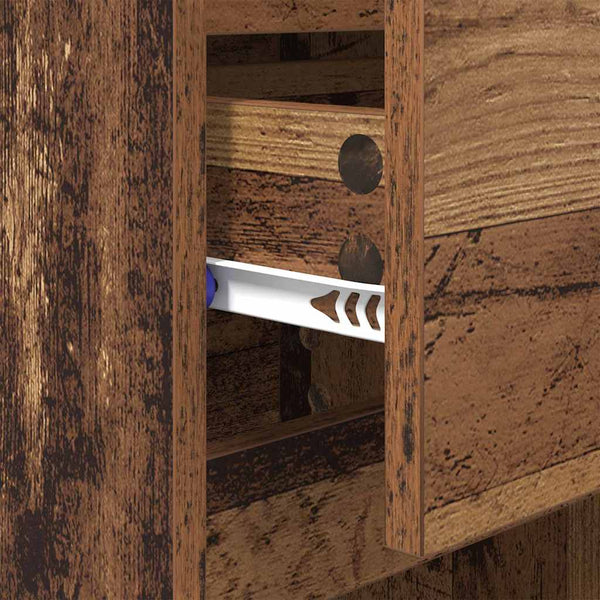 Yöpöytäkaappi 2 pcs Vanha puu 40 x 35 x 70 cm Tekninen puu