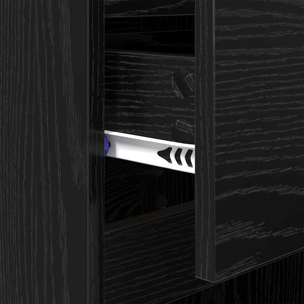 Yöpöytäkaappi 2 pcs Musta tammi. 40 x 35 x 70 cm Tekninen puu