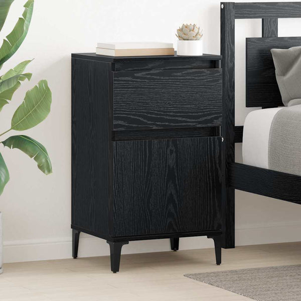 Yöpöytäkaappi 2 pcs Musta tammi 40 x 35 x 70 cm Tekninen puu
