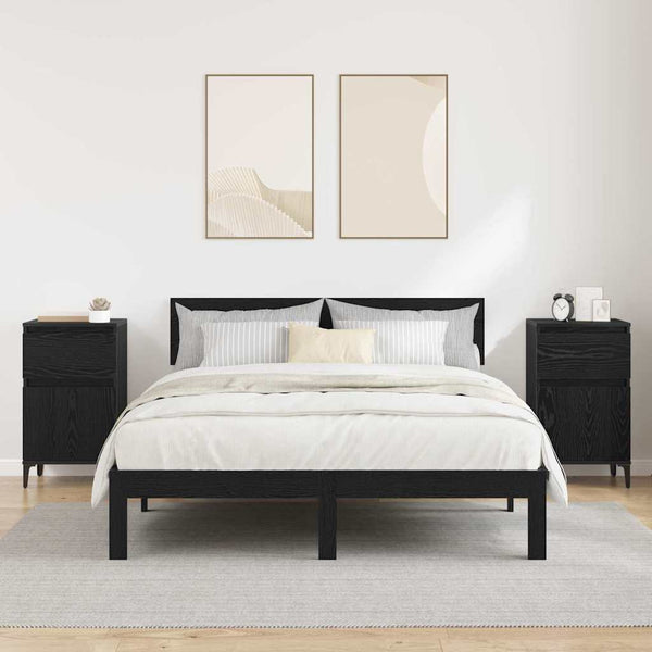 Yöpöytäkaappi 2 pcs Musta tammi 40 x 35 x 70 cm Tekninen puu