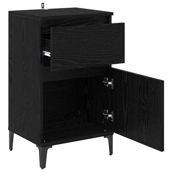 Yöpöytäkaappi 2 pcs Musta tammi 40 x 35 x 70 cm Tekninen puu