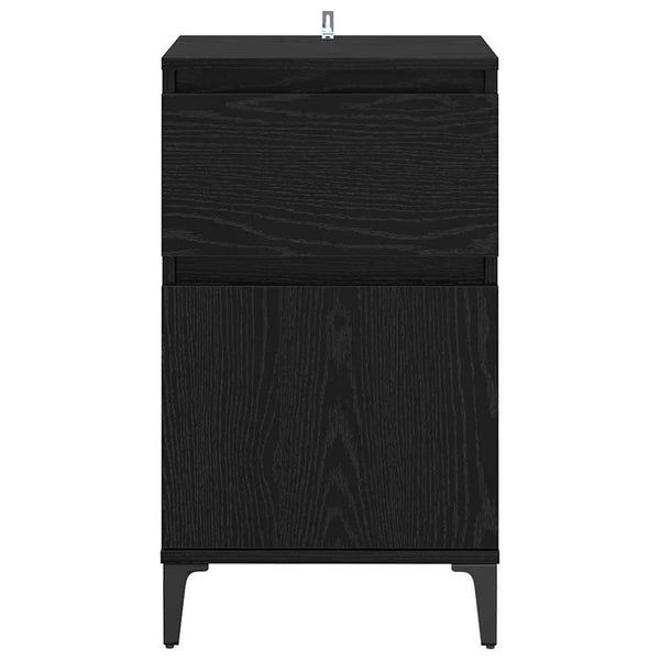 Yöpöytäkaappi 2 pcs Musta tammi 40 x 35 x 70 cm Tekninen puu