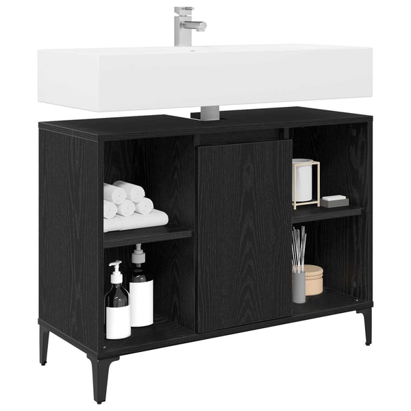 Pesuallaskaappi hyllyllä ovella Musta tammi. 80 x 33 x 60 cm