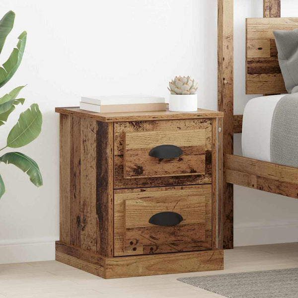 Yöpöytäkaappi 2 pcs Vanha puu 39 x 39 x 47.5 cm Tekninen puu