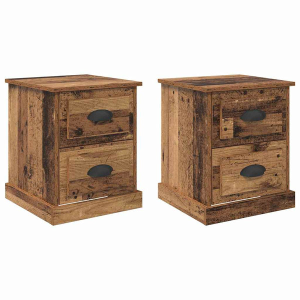 Yöpöytäkaappi 2 pcs Vanha puu 39 x 39 x 47.5 cm Tekninen puu