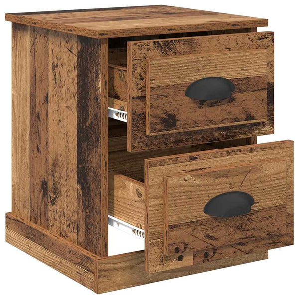 Yöpöytäkaappi 2 pcs Vanha puu 39 x 39 x 47.5 cm Tekninen puu