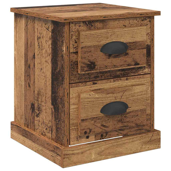 Yöpöytäkaappi 2 pcs Vanha puu 39 x 39 x 47.5 cm Tekninen puu