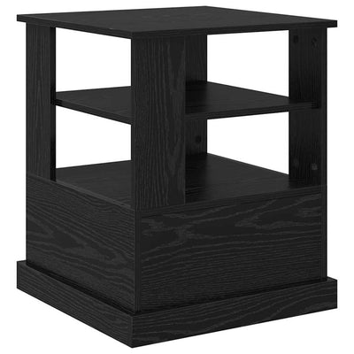 Yöpöytäkaappi hyllyllä Musta tammi 50 x 50 x 60 cm Tekninen puu