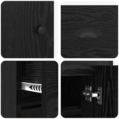 Korkea kaappi Musta tammi. 70 x 35,5 x 67,5 cm Tekninen puu