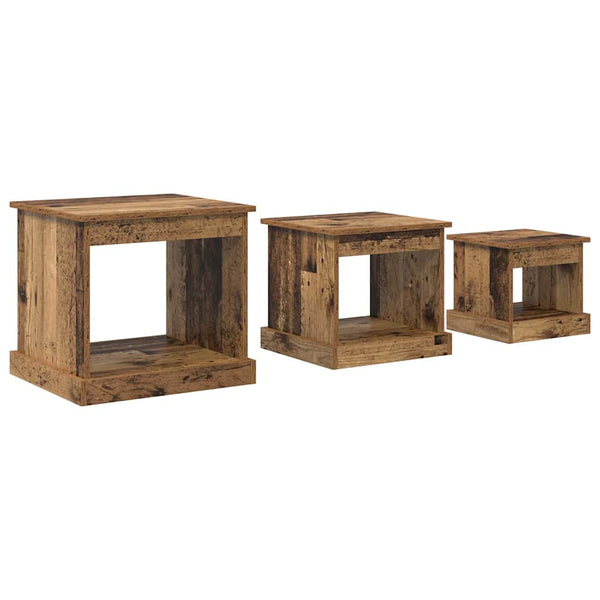 Sohvapöytä 3 pcs Vanha Puu Tekninen puu