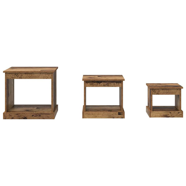 Sohvapöytä 3 pcs Vanha Puu Tekninen puu