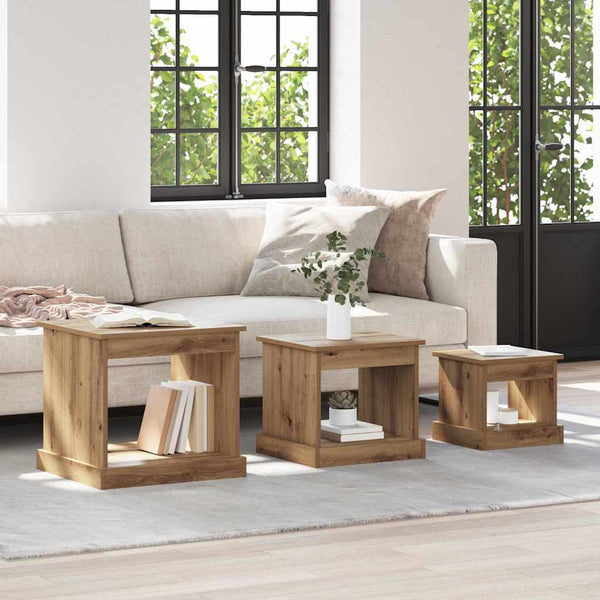 Sohvapöytä 3 pcs Artisan tammi Tekninen puu