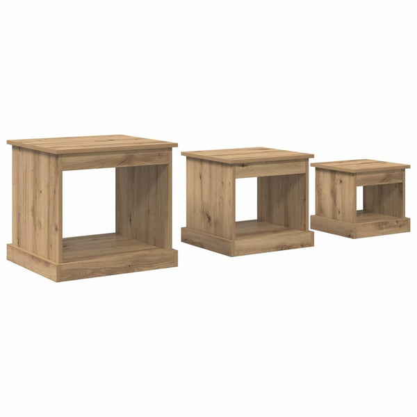 Sohvapöytä 3 pcs Artisan tammi Tekninen puu