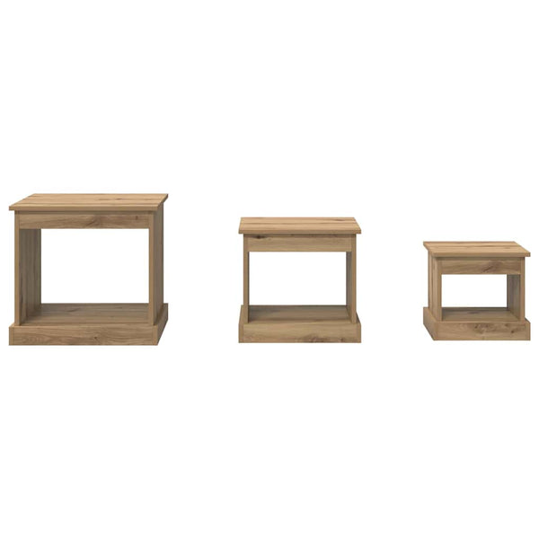 Sohvapöytä 3 pcs Artisan tammi Tekninen puu