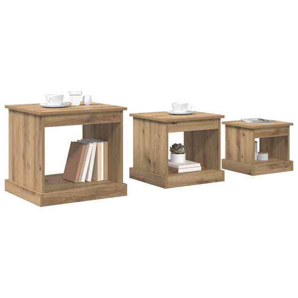 Sohvapöytä 3 pcs Artisan tammi Tekninen puu