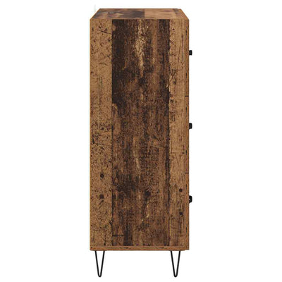 Sivupöytä Vanha Puu 69,5 x 34 x 90 cm Hienosahattu puu ja rauta