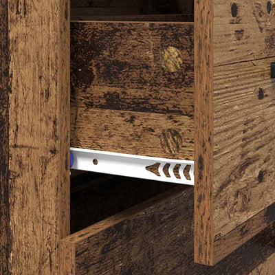 Sivupöytä Vanha Puu 69,5 x 34 x 90 cm Hienosahattu puu ja rauta