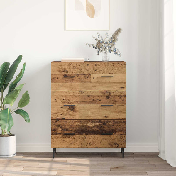 Sivupöytä Vanha Puu 69,5 x 34 x 90 cm Hienosahattu puu ja rauta