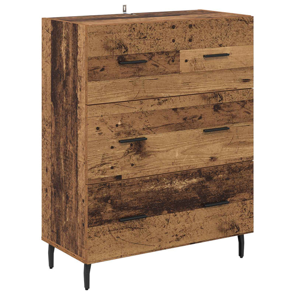 Sivupöytä Vanha Puu 69,5 x 34 x 90 cm Hienosahattu puu ja rauta