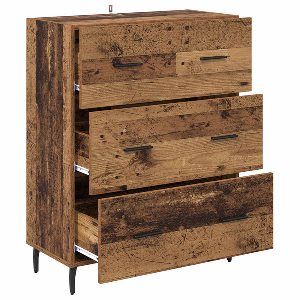 Sivupöytä Vanha Puu 69,5 x 34 x 90 cm Hienosahattu puu ja rauta