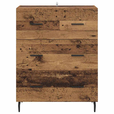 Sivupöytä Vanha Puu 69,5 x 34 x 90 cm Hienosahattu puu ja rauta