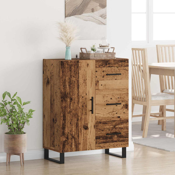 Sivupöytä Vanha Puu 69,5 x 34 x 90 cm Hienosahattu puu ja rauta