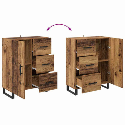 Sivupöytä Vanha Puu 69,5 x 34 x 90 cm Hienosahattu puu ja rauta