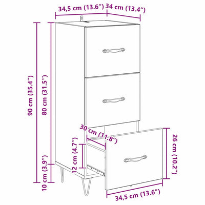Artesaani tammi sivupöytä Josin 34x34.5x90cm (puinen)