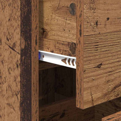 Sivupöytä Vanha Puu 34,5 x 34 x 90 cm Hienosahattu puu ja rauta