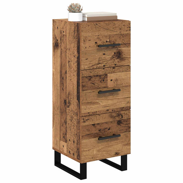 Sivupöytä Vanha Puu 34,5 x 34 x 90 cm Hienosahattu puu ja rauta