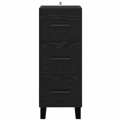 Sivupöytä laatikon kanssa Musta tammi. 34,5 x 34 x 90 cm