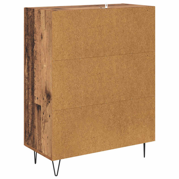 Sivupöytä Vanha Puu 69,5 x 34 x 90 cm Hienosahattu puu ja rauta