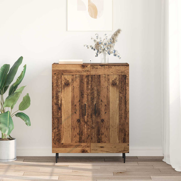 Sivupöytä Vanha Puu 69,5 x 34 x 90 cm Hienosahattu puu ja rauta